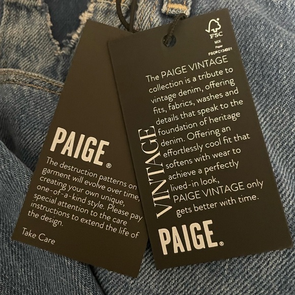 NWT Paige Noella Straight Sledge Destructed Jeans. Size 28 Petite. - Picture 16 of 16